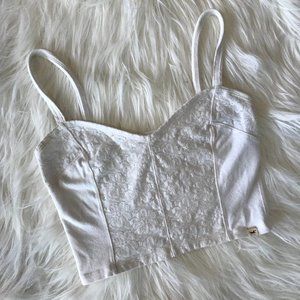 Whit Lace Cropped Tank